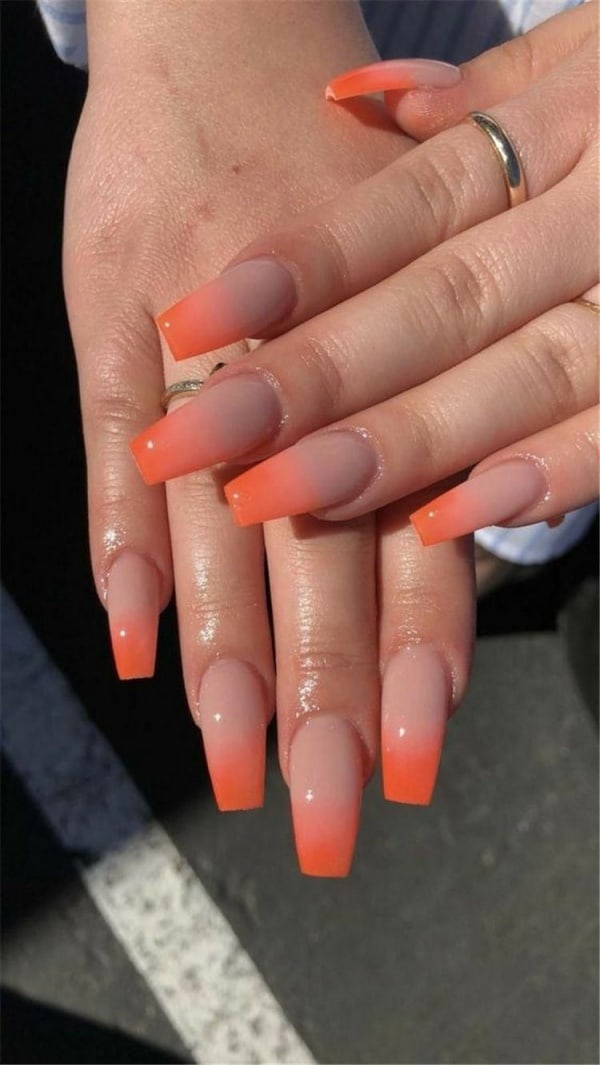 35 Beautiful Orange Nail Designs For Women In 2020 - Fashion Hombre