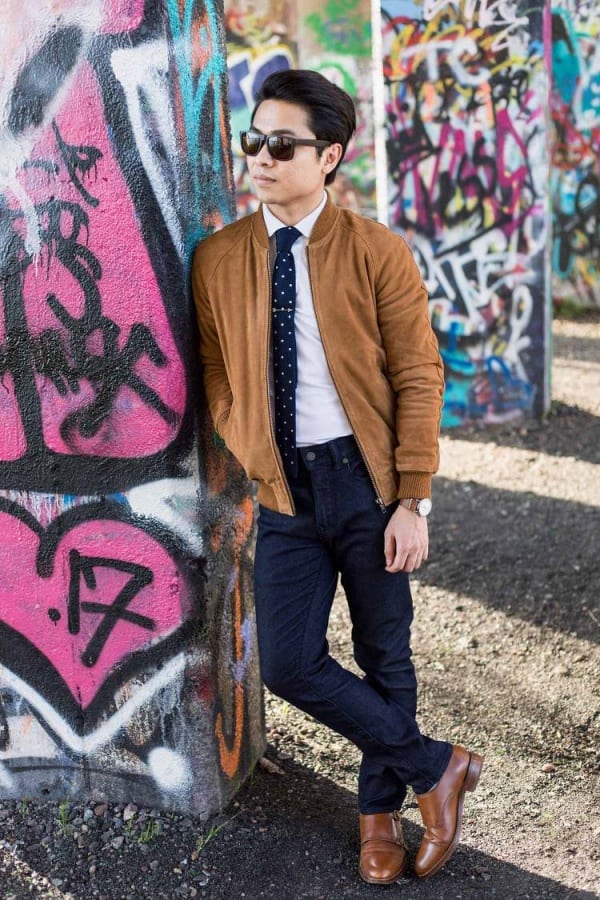 What To Wear With a Bomber Jacket 16 Men s Bomber Jacket Outfits