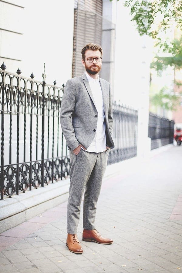 Best Grey Suit Brown Shoes Styles For Men