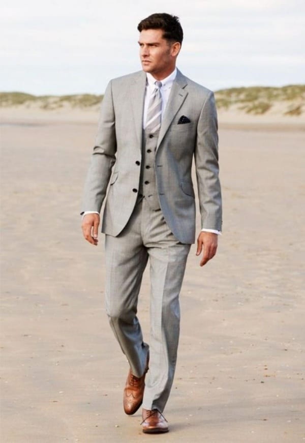 Best Grey Suit With Brown Shoes Outfit Ideas For Men