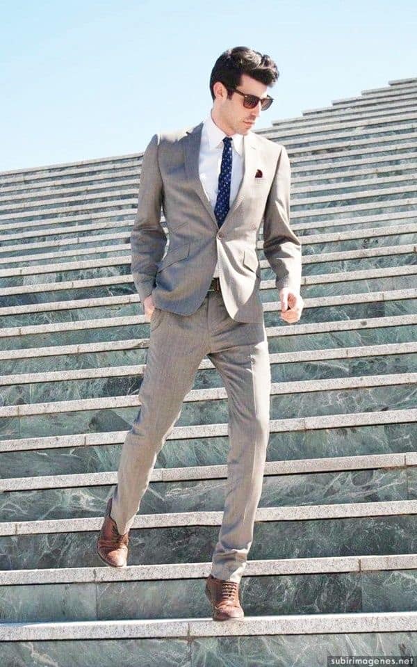 Best Grey Suit With Brown Shoes Outfit Ideas For Men