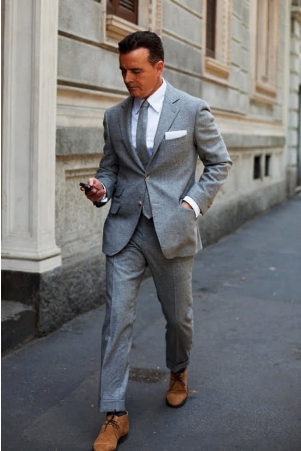 Best Grey Suit With Brown Shoes Outfit Ideas For Men