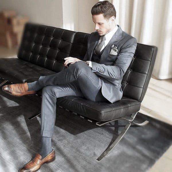 Best Grey Suit With Brown Shoes Outfit Ideas For Men