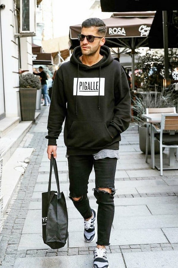 Gentle Black Hoodie Ideas for Men To Look Stylish