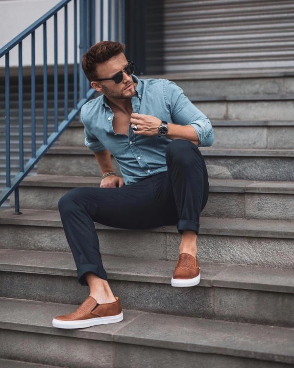 Stylish Denim Shirt Outfits For Men