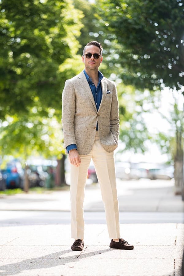 how to wear a denim shirt male