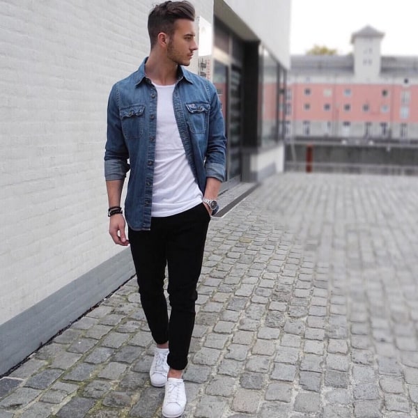 Stylish Denim Shirt Outfits For Men