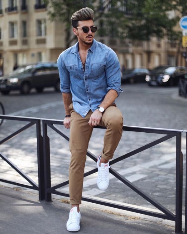 Stylish Denim Shirt Outfits For Men