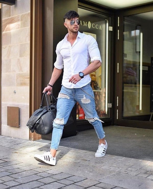 Blue Jeans White Shirt Outfits Ideas For Men