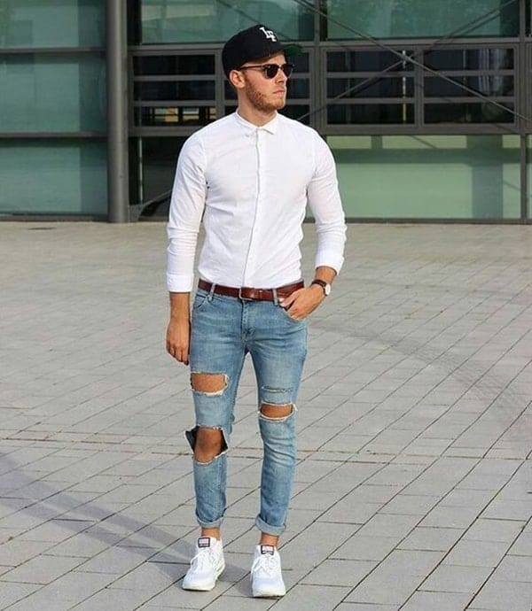 Blue Jeans White Shirt Outfits Ideas For Men