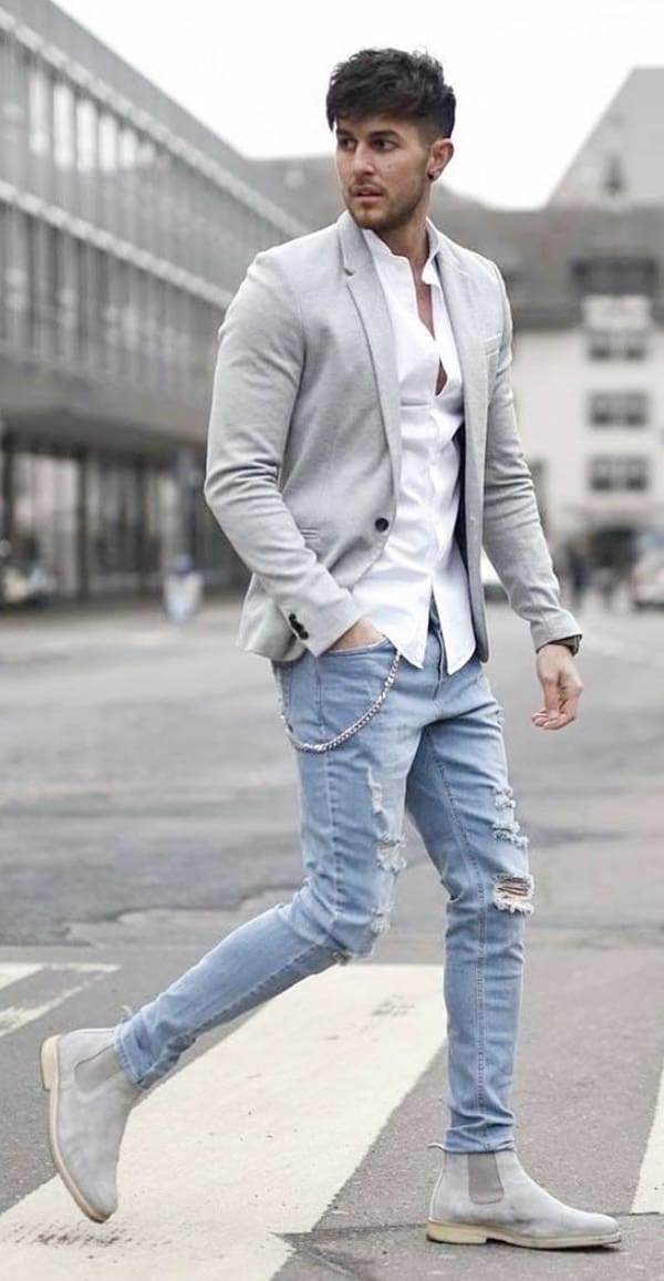 Blue Jeans White Shirt Outfits Ideas For Men
