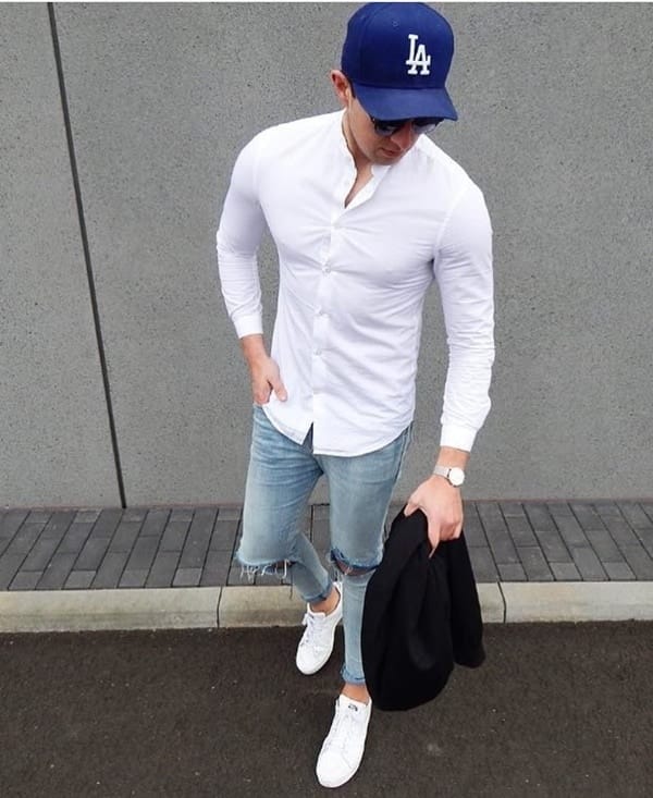 Blue Jeans White Shirt Outfits Ideas For Men