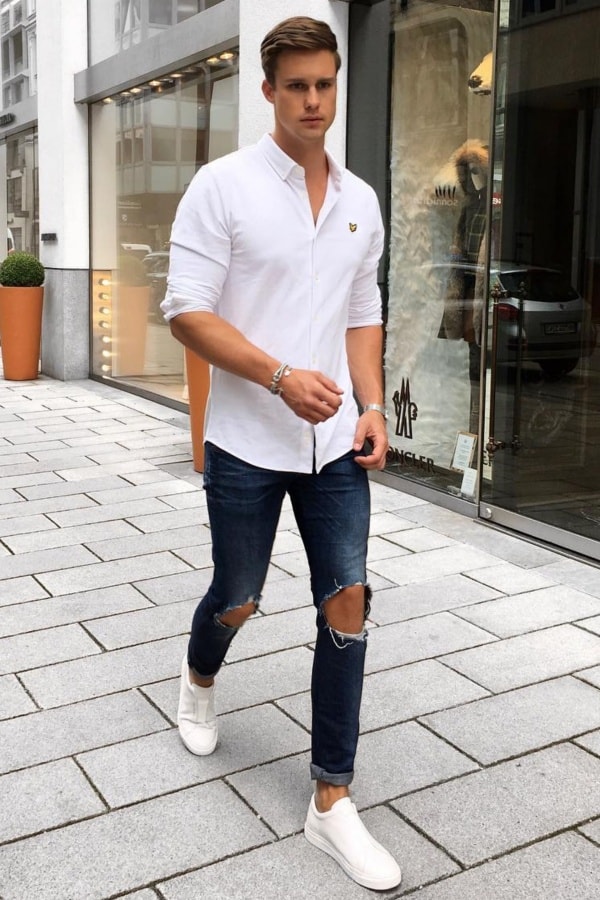 41 Best Blue Jeans With White Shirt Outfits For Men Fashion Hombre