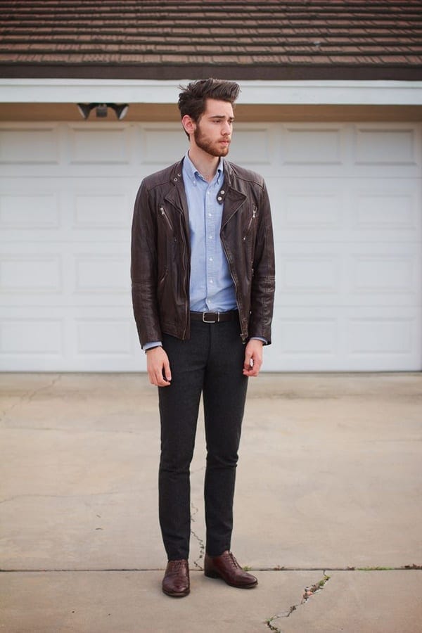 Cool Black Pants Brown Shoes Outfits For Men