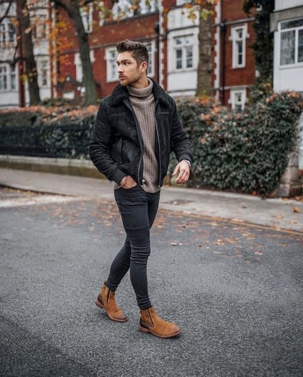 Cool Black Pants With Brown Shoes Outfits For Men