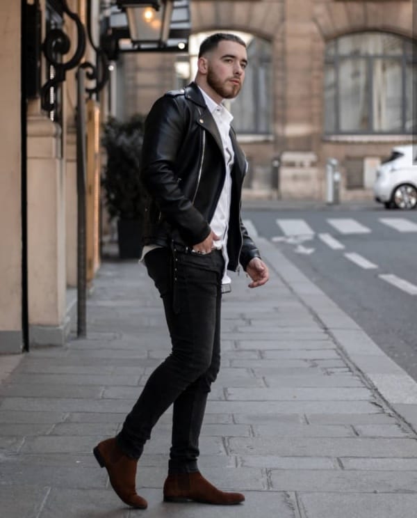 Cool Black Pants With Brown Shoes Outfits For Men