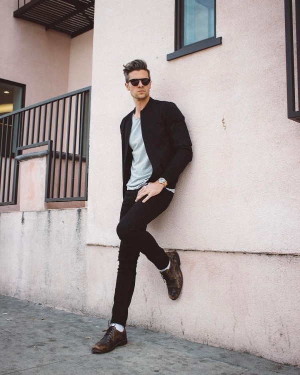 Cool Black Pants With Brown Shoes Outfits For Men