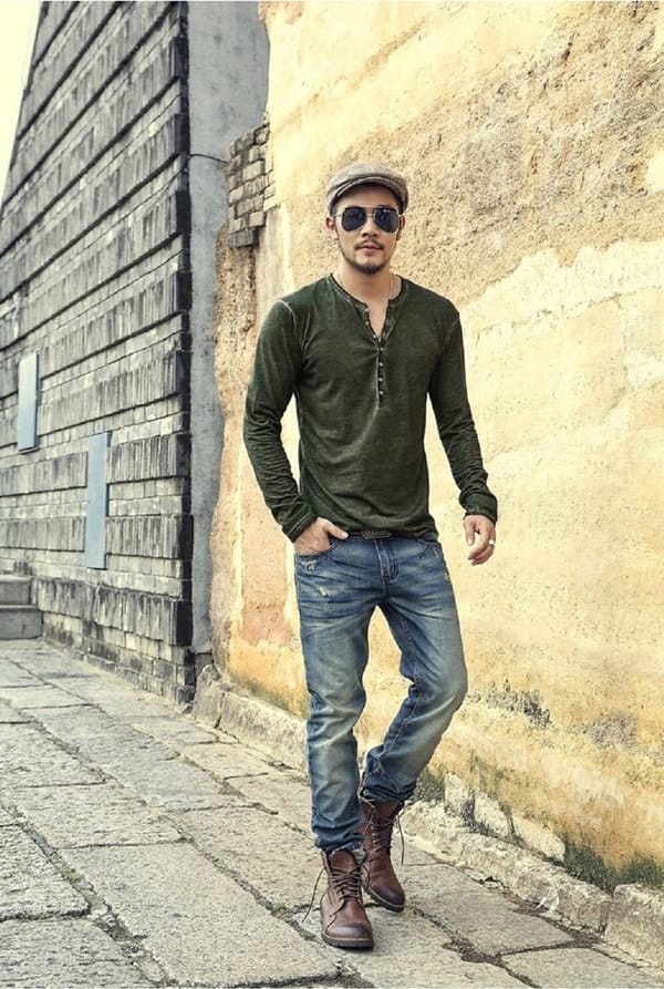 Fashionable Long Sleeve T-Shirts Outfit For Men