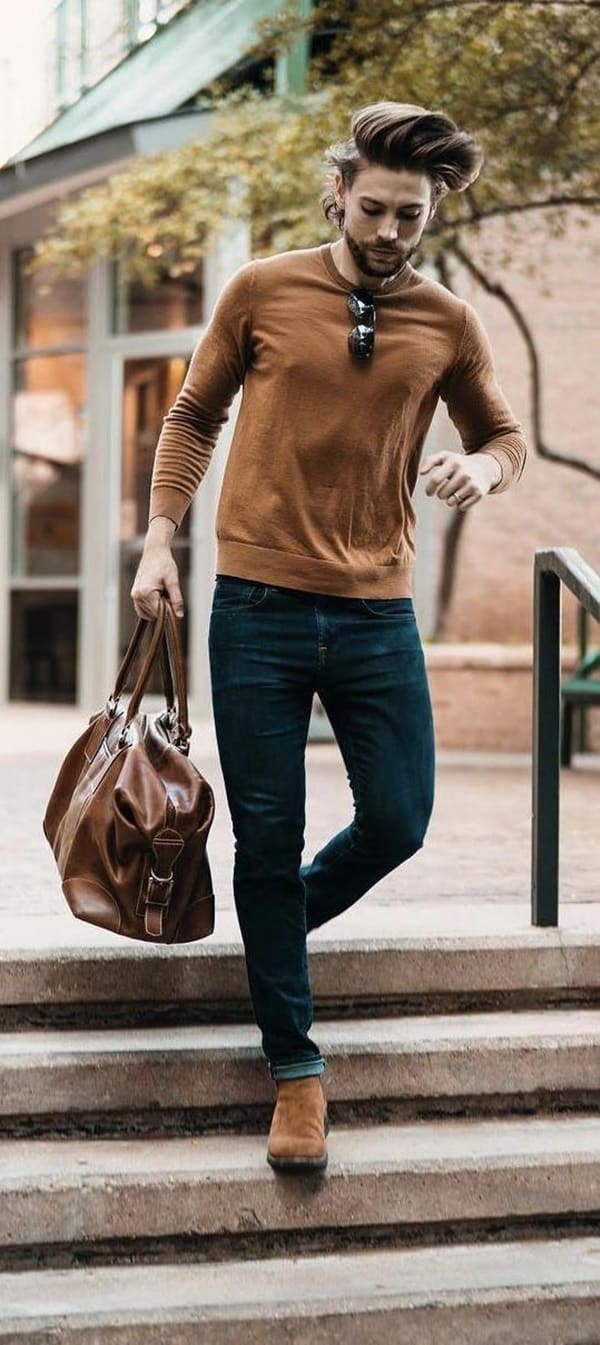 Fashionable Long Sleeve T-Shirts Outfit For Men