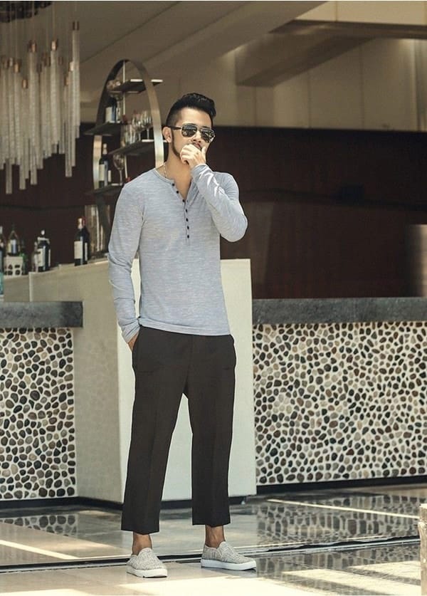 Fashionable Long Sleeve T-Shirts Outfit For Men