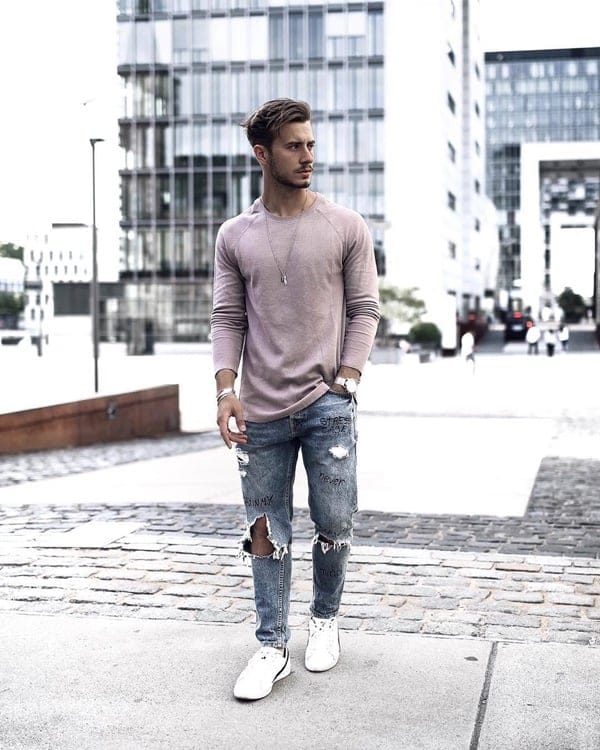 Fashionable Long Sleeve T-Shirts Outfit For Men