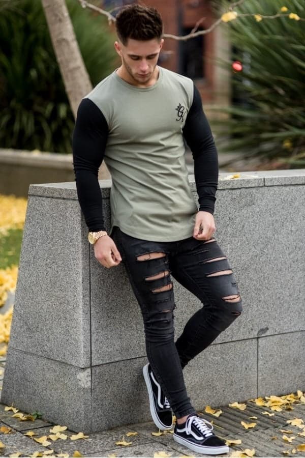 Fashionable Long Sleeve T-Shirts Outfit For Men