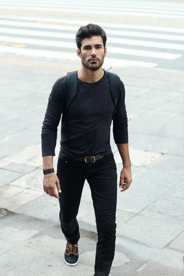 men black shirt outfit