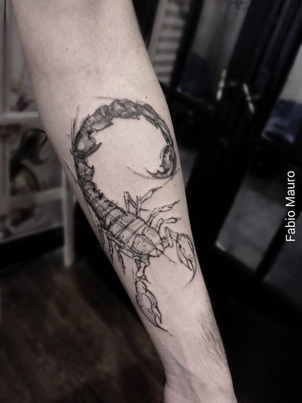 Scorpion Tattoo on Forearm For Guys