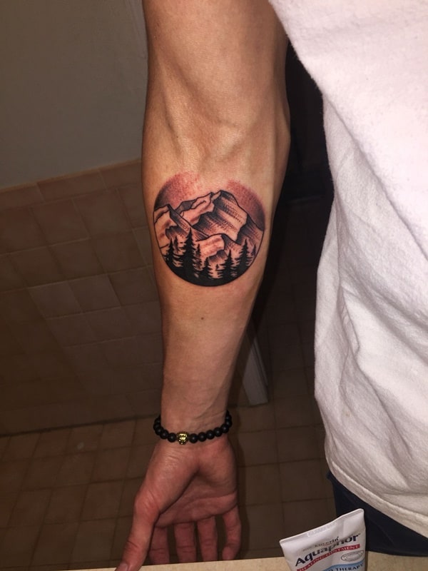 Mountain Forearm Tattoos For Guys
