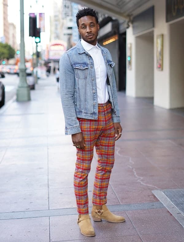 plaid pants outfit men