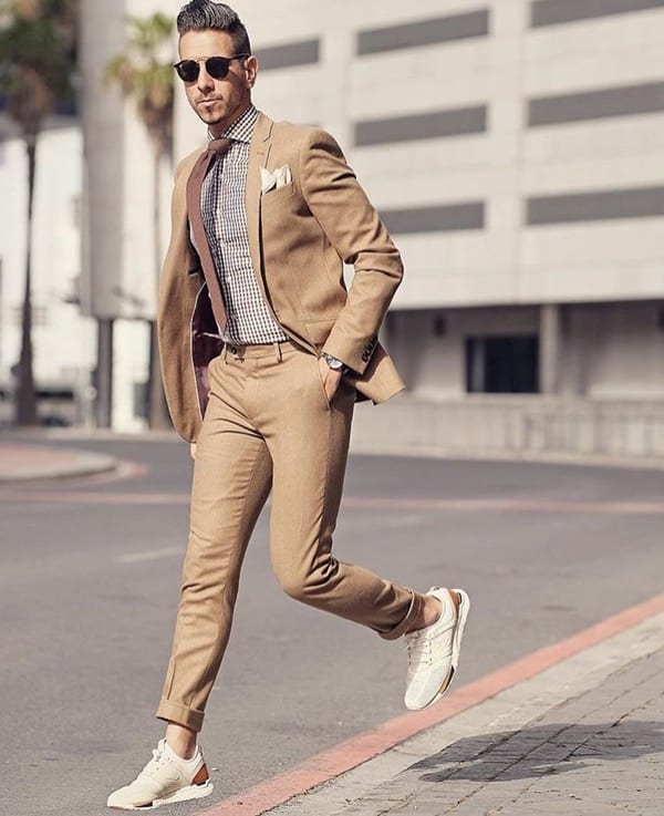 Dashing Suit With Sneakers Outfit To Try