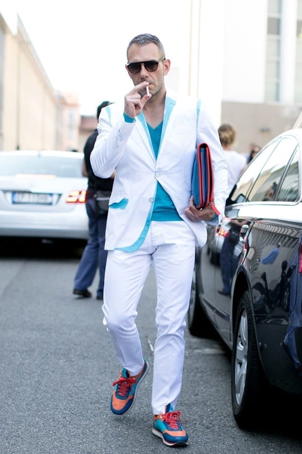 Dashing Suit With Sneakers Outfit To Try