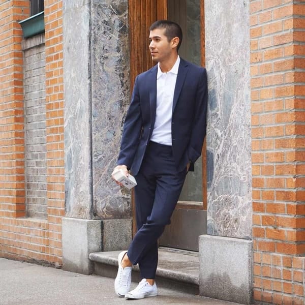 Dashing Suit With Sneakers Outfit To Try