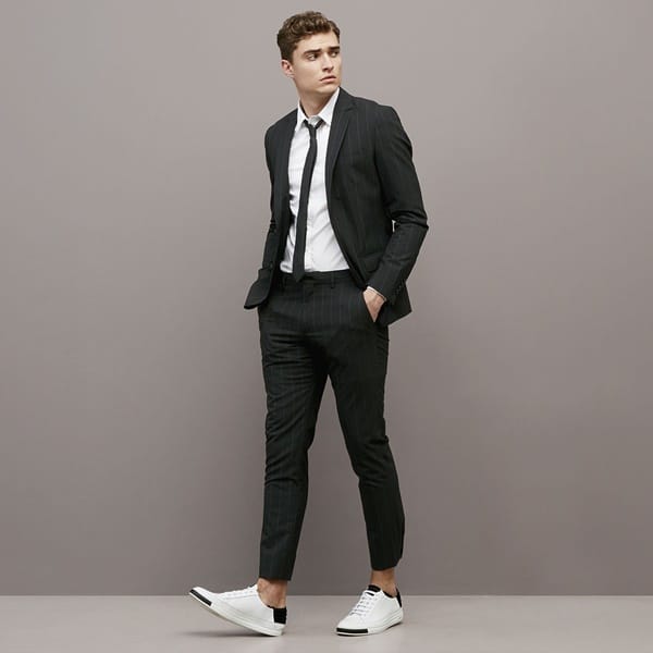 Dashing Suit With Sneakers Outfit To Try