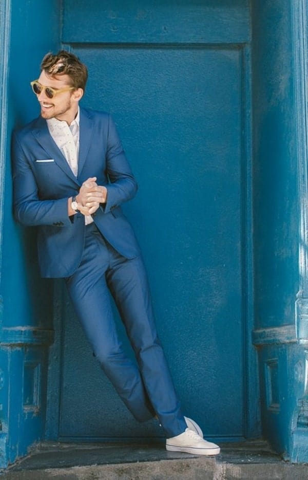 Dashing Suit With Sneakers Outfit To Try