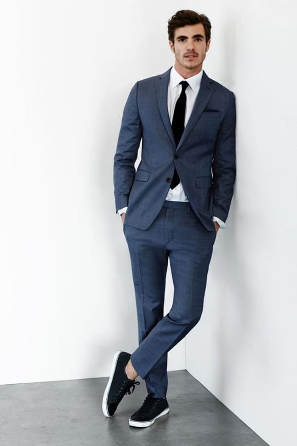 Dashing Suit With Sneakers Outfit To Try