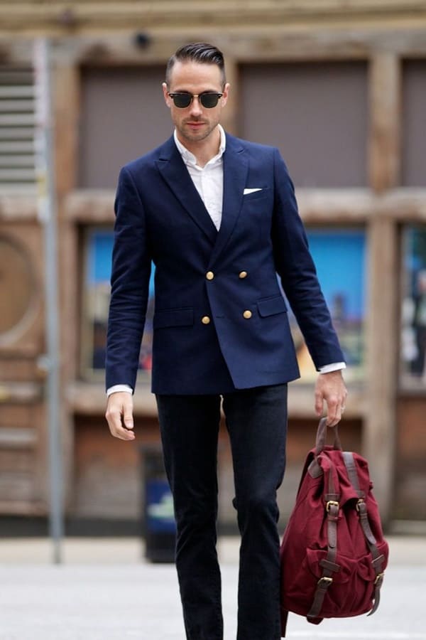 30 Fresh Dark Blue Blazer Outfit Ideas For Men - Fashion Hombre