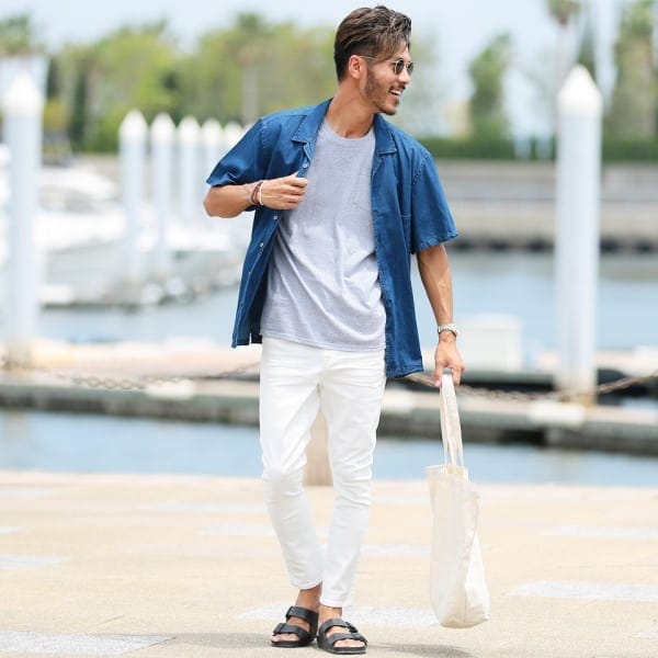 chinos and formal shirt combination