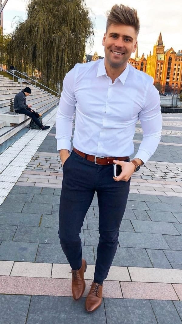 shirts with navy blue chinos