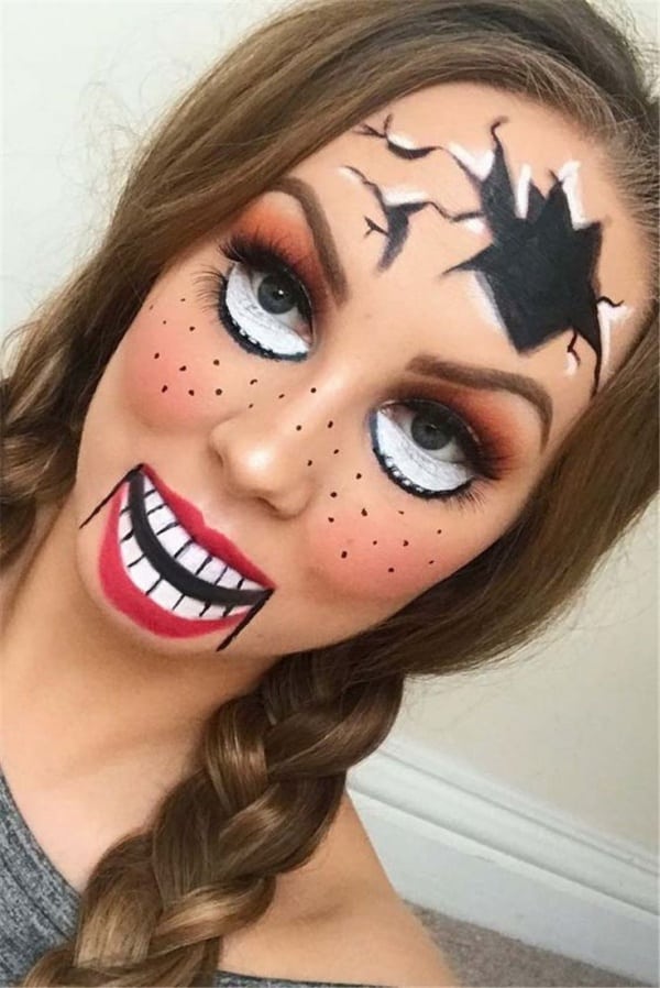 Einfache Halloween Face Painting Ideen für Erwachsene