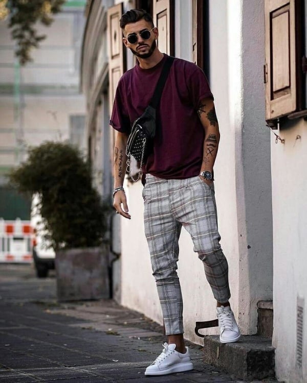 men’s plaid pants outfit ideas