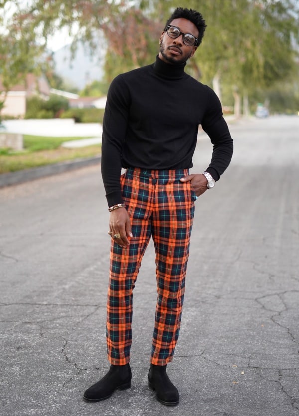 men’s plaid pants outfit ideas