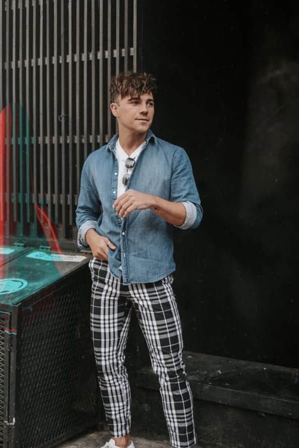 men’s plaid pants outfit ideas