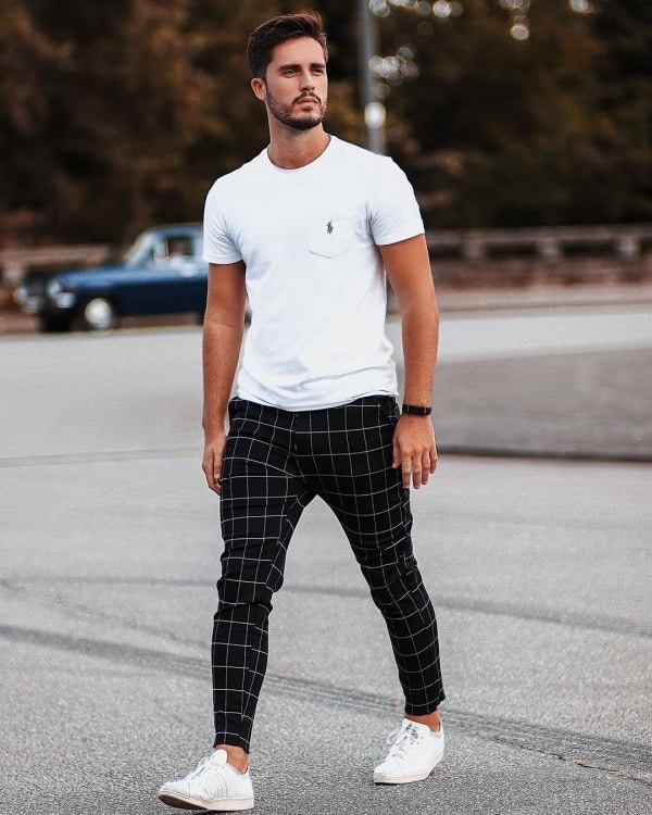 men’s plaid pants outfit ideas