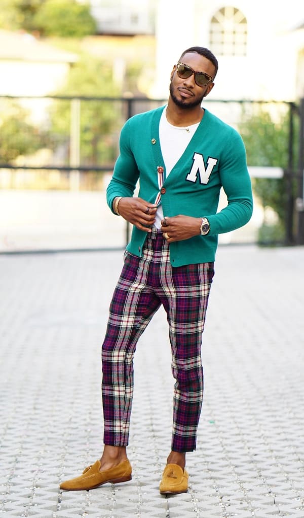 men’s plaid pants outfit ideas