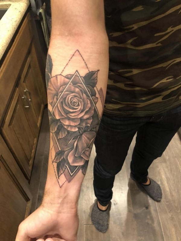 Rose Forearm Tattoos For Guys