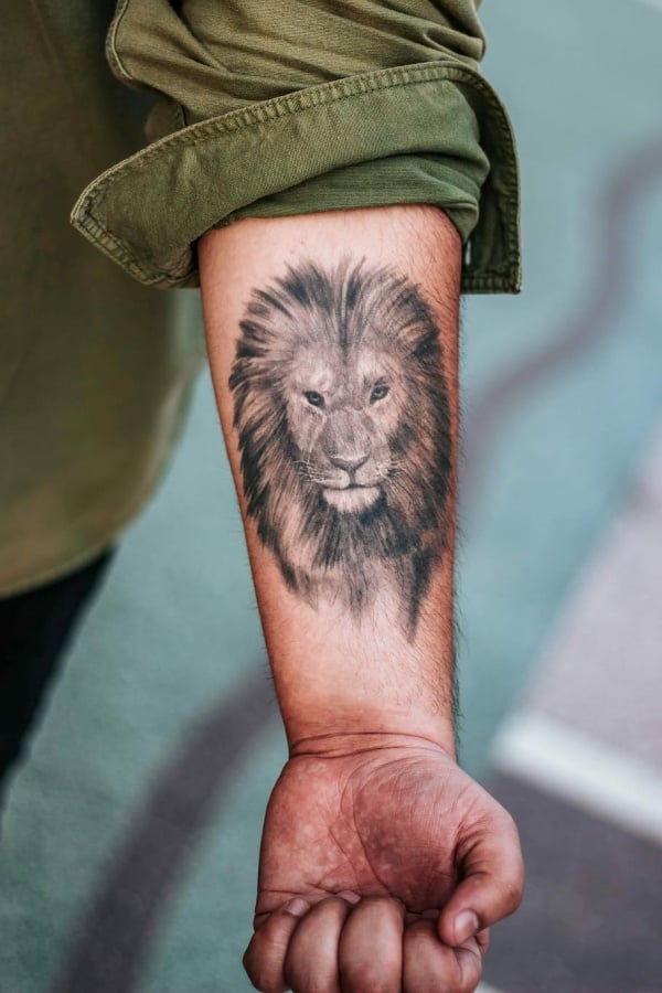 Lion Forearm Tattoos For Guys