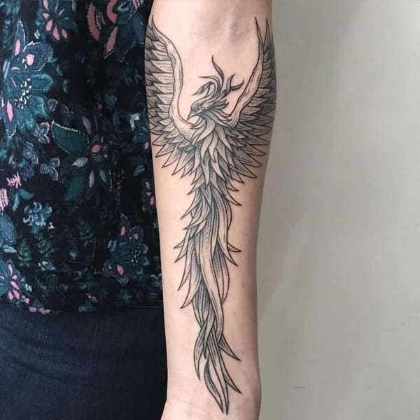 phoenix forearm tattoos for guys