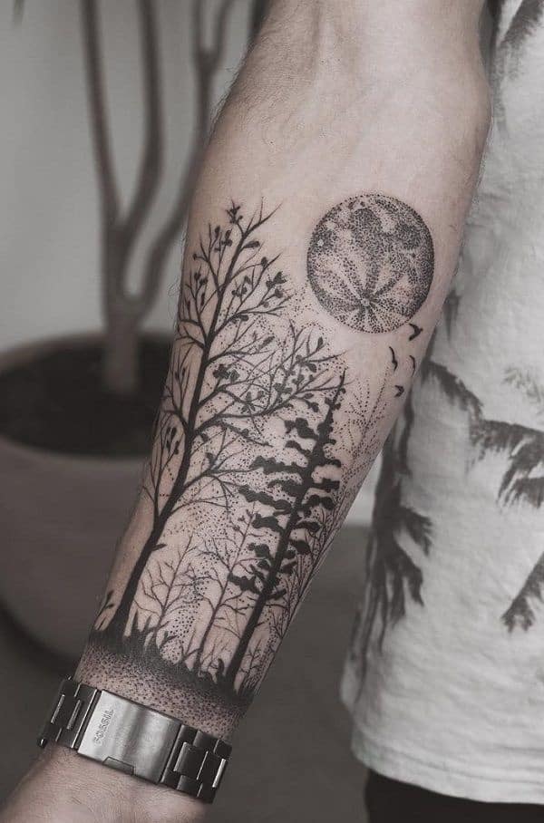 Forest Forearm Tattoos For Guys