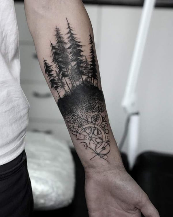 Forest Forearm Tattoos For Guys